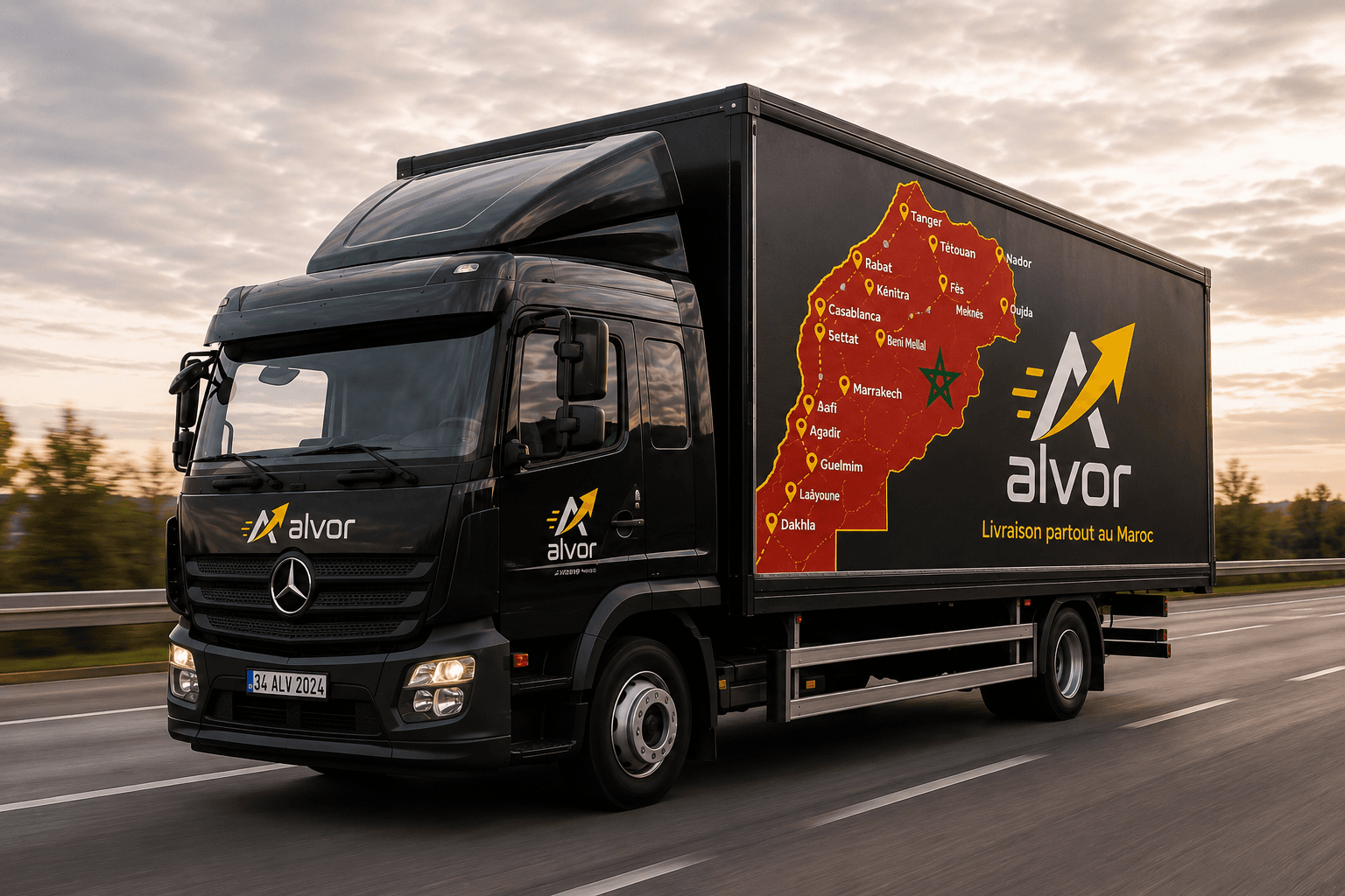 Camion Alvor — carte du Maroc et villes desservies, livraison partout au Maroc